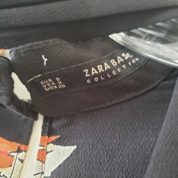 *SOLD* HP🎉 Zara Black Floral Mock Neck Shift Dress S - Picture 3 of 7